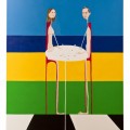 mezzo pieno mezzo vuoto (giuseppe ossoli e beatrice pauselli) - 70x100 acrilico- 2011